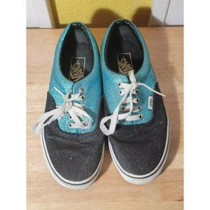 Size 7 - VANS Authentic Multi Black/Turquoise glitter Excellent Condition